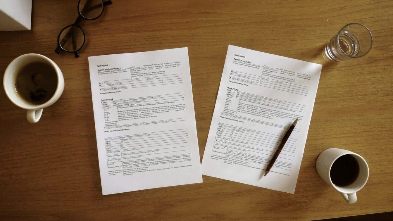 Two tax forms side by side on a table